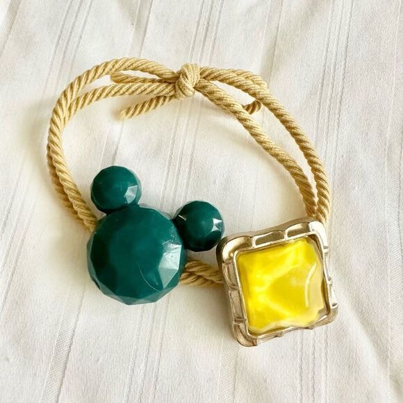Green and yellow color Mickey Mouse hair tie - Picture 1 of 1